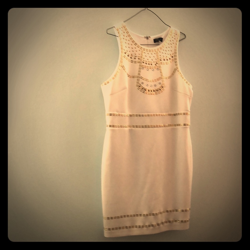 white, Gold and Glass Dress